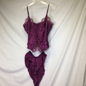 Victoria’s Secret VTG Gold Label Tag Plum Cami Panties, SzM